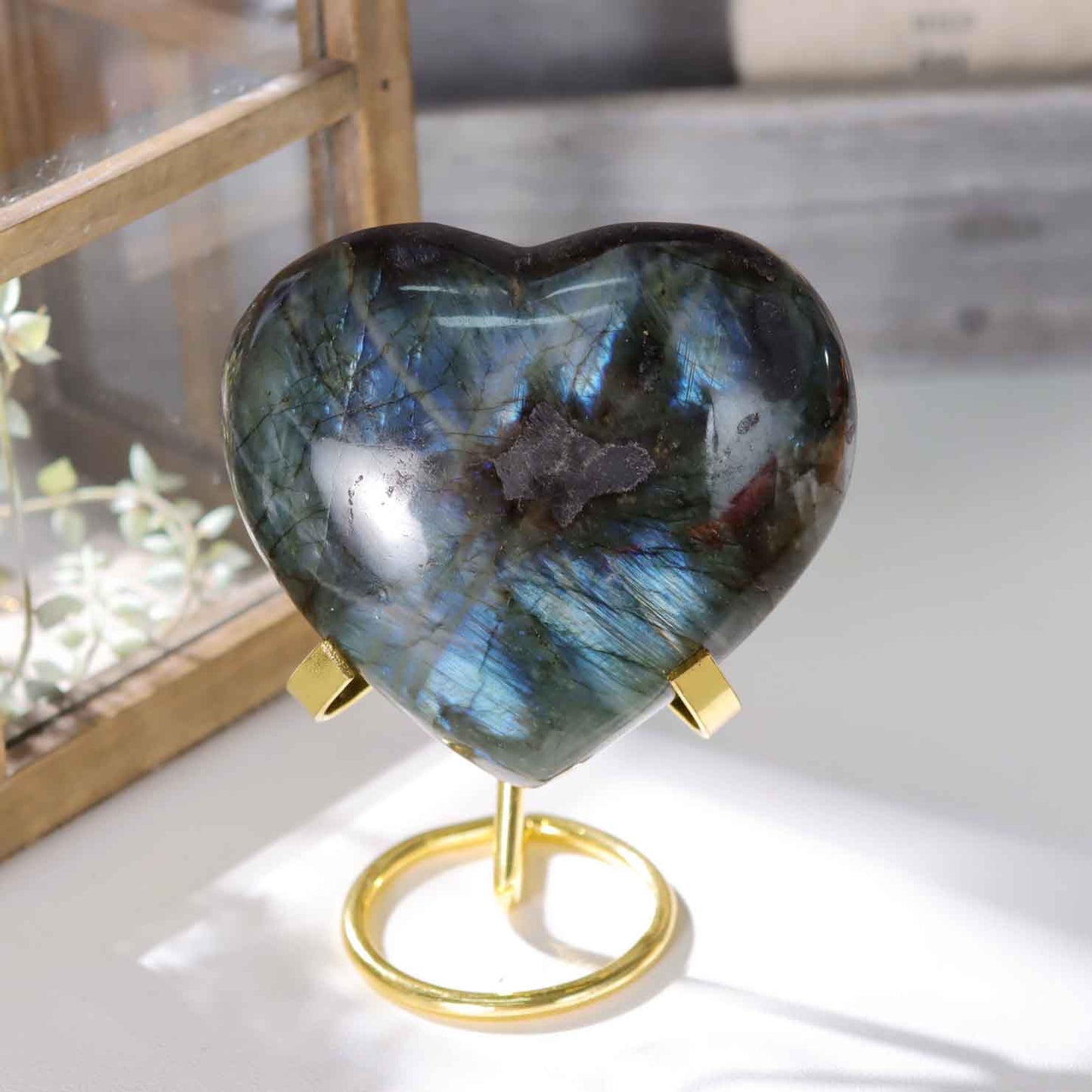 Labradorite Heart