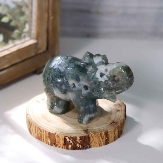 Moss Agate Elephant