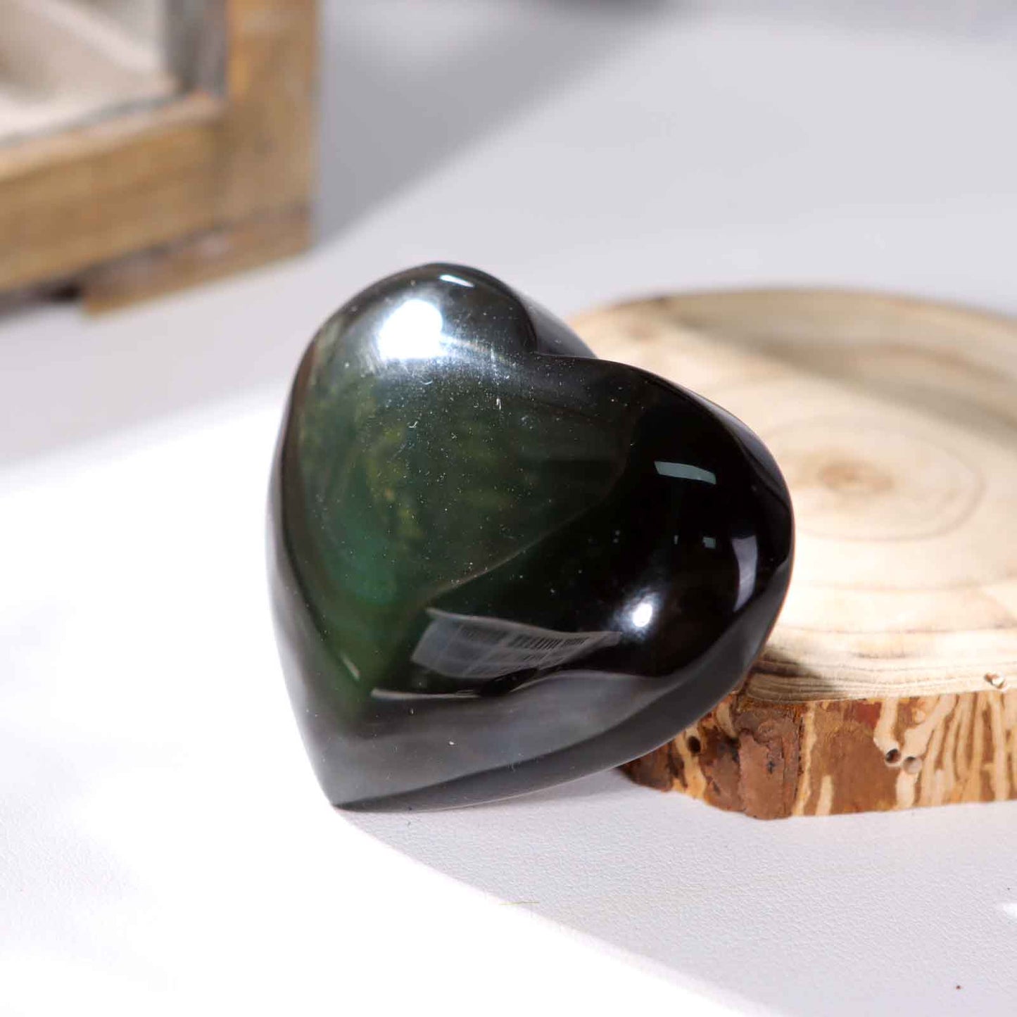 Rainbow Obsidian Heart